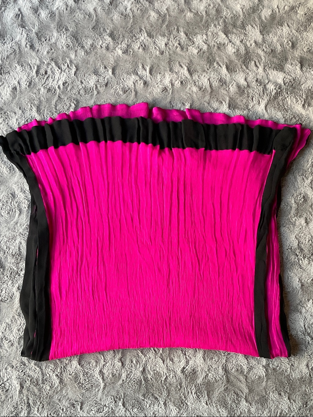Hot Pink and Black Lightweight Women's Scarf / Dupatha